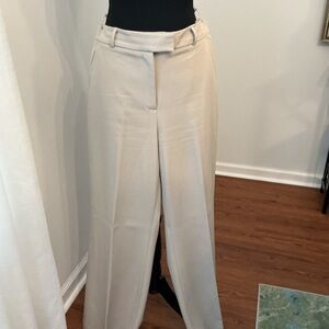 White House Black Market Cream Wide-Leg Pants